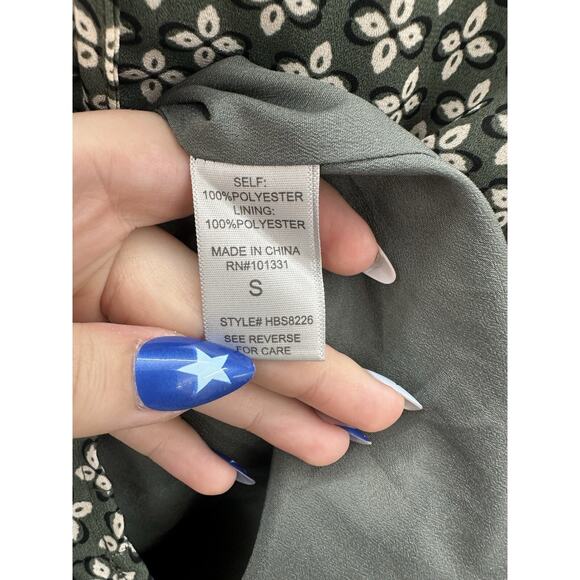 Charlotte Russe Womens Romper Size Small Green Long Sleeve CrissCross Chest - Picture 6 of 15